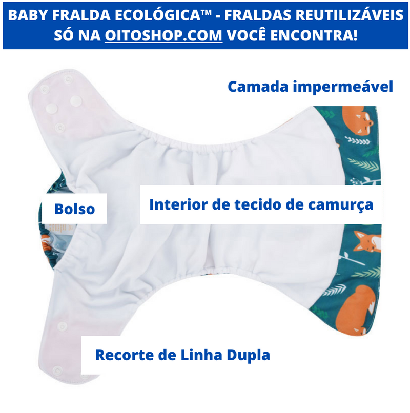 Baby Fralda Ecológica™ - Fraldas Reutilizáveis (04 Unidades)
