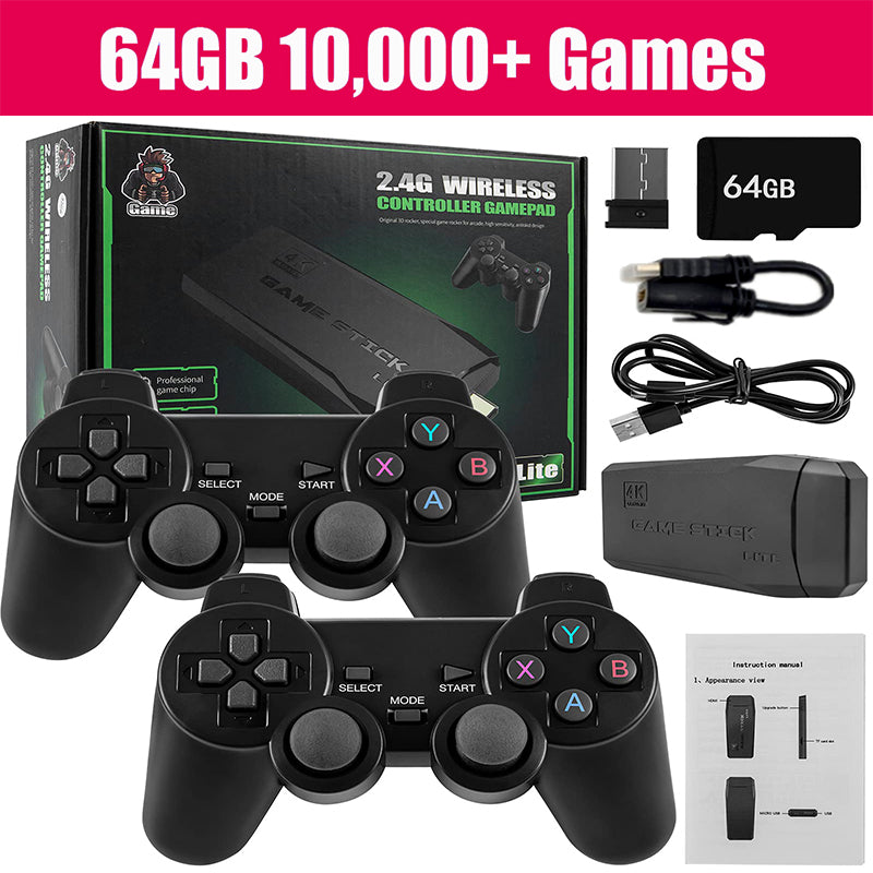 Video Game Retro 64gb 30 mil jogos 2 controles sem fio hdmi vários consoles